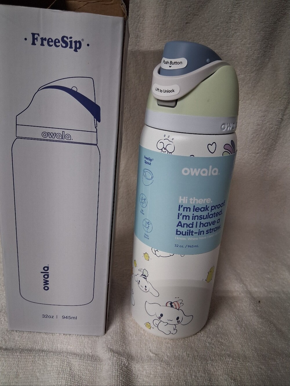 Cinnaroll Owala  32oz Insulated Water Bottle
